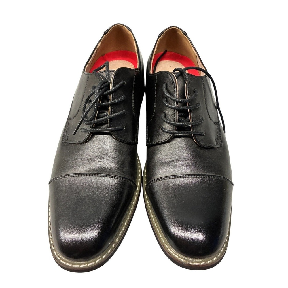 Bruno Marc Prince-6 Oxford Shoes Cap Toe Lace Up Men's Size 9 Black Formal Dress